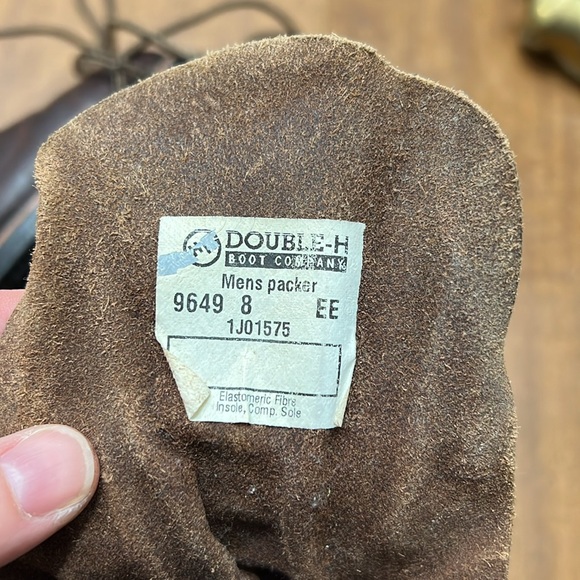 Vintage Brown Leather Lace-Up Boots Mens 8 Womens 10 - Picture 4 of 6